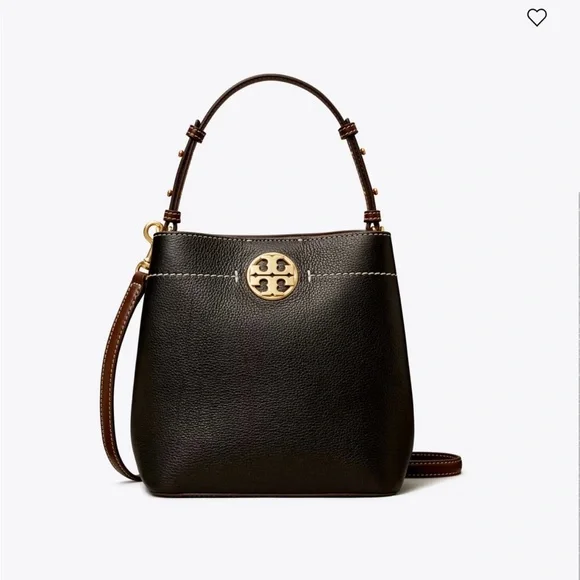 Tory Burch Black Leather Bucket Bag - Picture 5 of 10